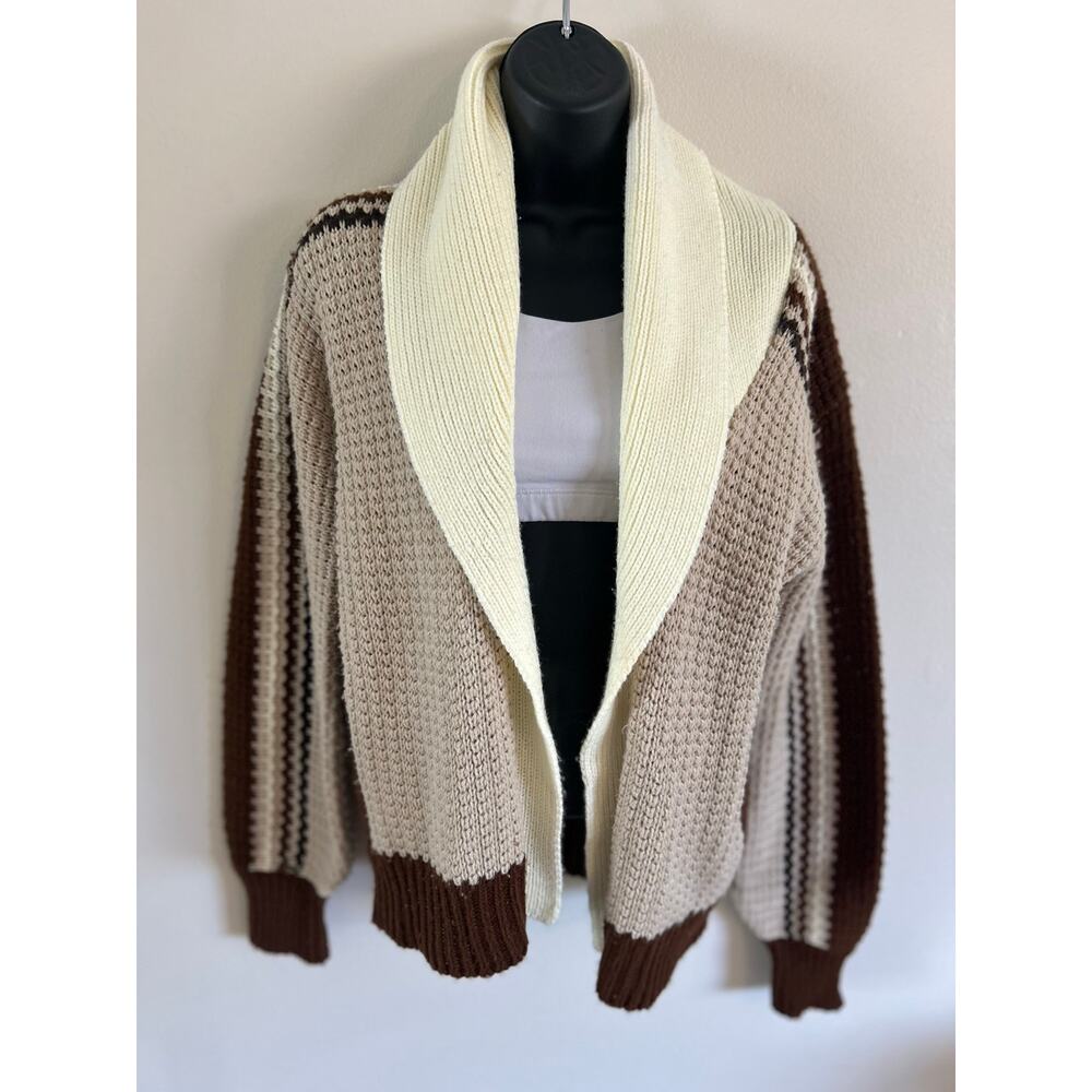 Vintage 80s Bennington Shawl Collar Cardigan Grandpa Sweater M
